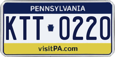 PA license plate KTT0220