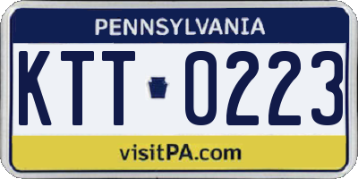 PA license plate KTT0223