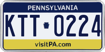 PA license plate KTT0224