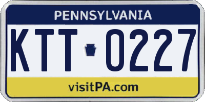 PA license plate KTT0227