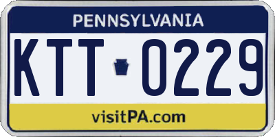 PA license plate KTT0229