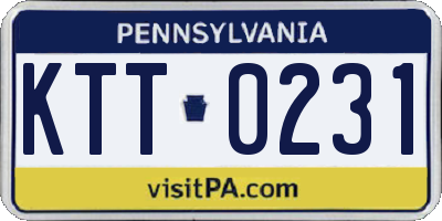 PA license plate KTT0231