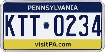 PA license plate KTT0234