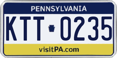 PA license plate KTT0235