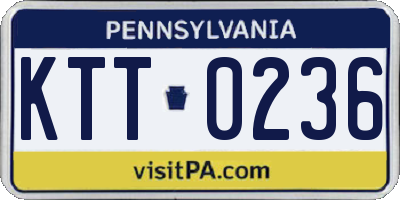 PA license plate KTT0236