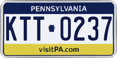 PA license plate KTT0237