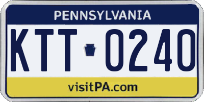 PA license plate KTT0240