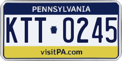 PA license plate KTT0245