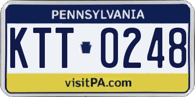 PA license plate KTT0248