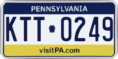 PA license plate KTT0249