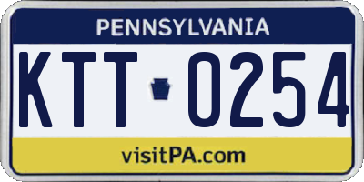 PA license plate KTT0254