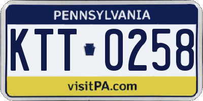 PA license plate KTT0258