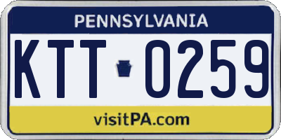 PA license plate KTT0259