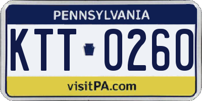 PA license plate KTT0260