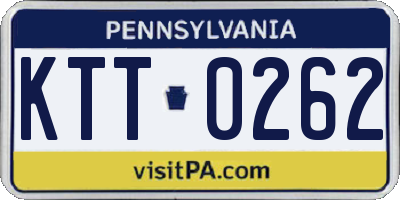 PA license plate KTT0262