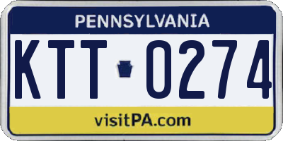 PA license plate KTT0274