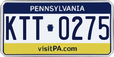 PA license plate KTT0275