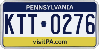 PA license plate KTT0276