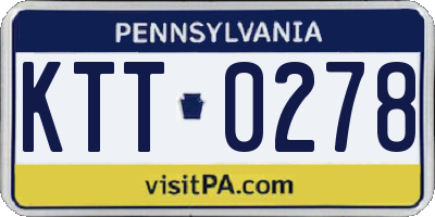PA license plate KTT0278