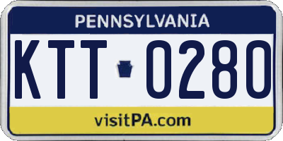 PA license plate KTT0280