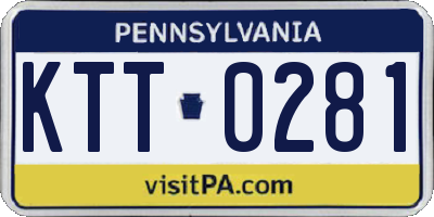 PA license plate KTT0281