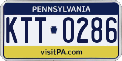 PA license plate KTT0286