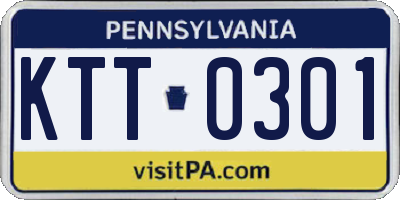 PA license plate KTT0301