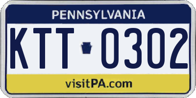 PA license plate KTT0302