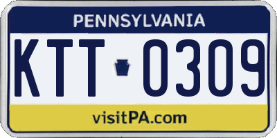 PA license plate KTT0309
