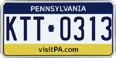 PA license plate KTT0313