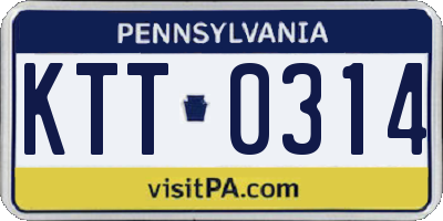 PA license plate KTT0314