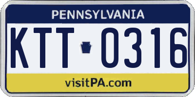 PA license plate KTT0316