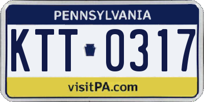 PA license plate KTT0317