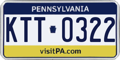 PA license plate KTT0322