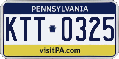 PA license plate KTT0325