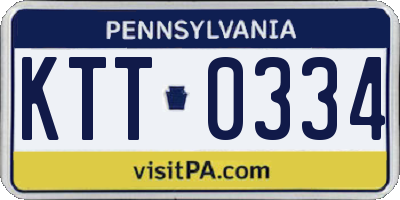 PA license plate KTT0334