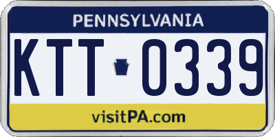 PA license plate KTT0339