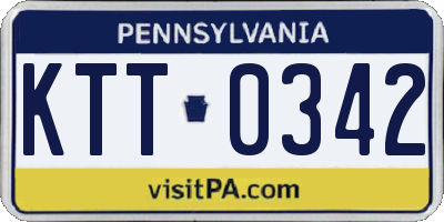 PA license plate KTT0342