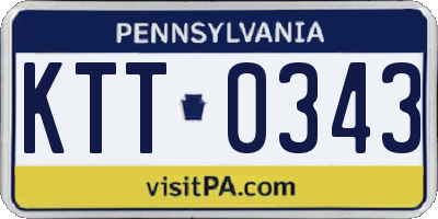 PA license plate KTT0343