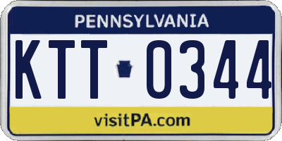 PA license plate KTT0344