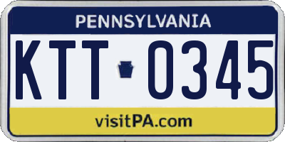 PA license plate KTT0345