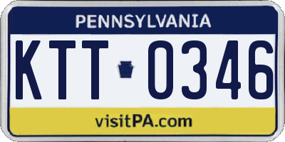 PA license plate KTT0346
