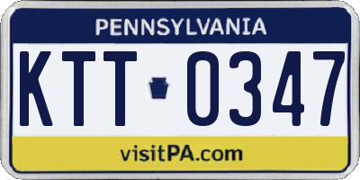 PA license plate KTT0347