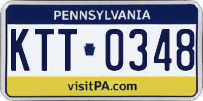 PA license plate KTT0348