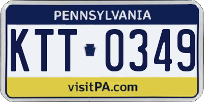 PA license plate KTT0349