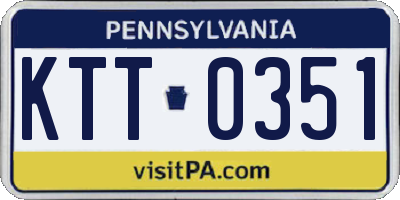 PA license plate KTT0351