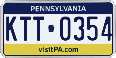 PA license plate KTT0354