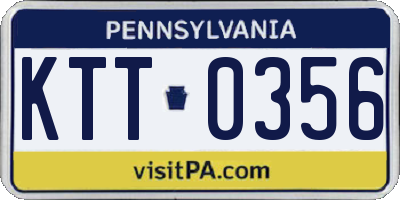PA license plate KTT0356