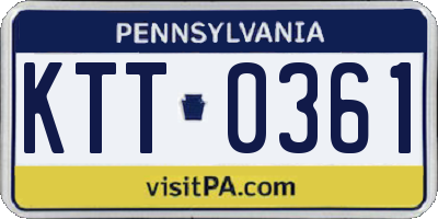 PA license plate KTT0361
