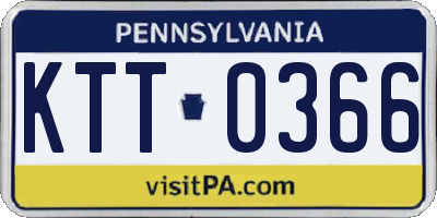 PA license plate KTT0366